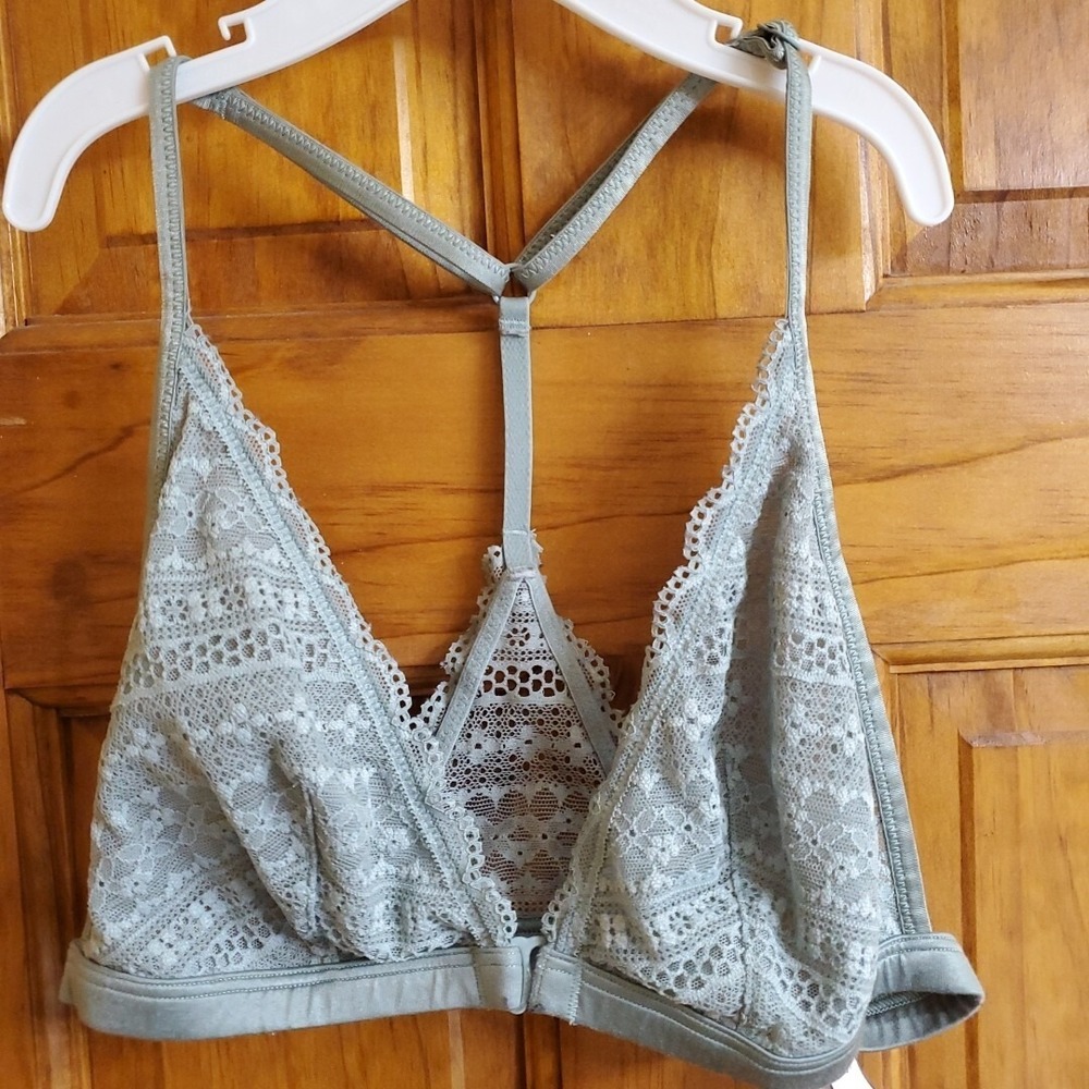 Victoria's Secret Racerback Front Close Triangle Lace Bralette Green Size S